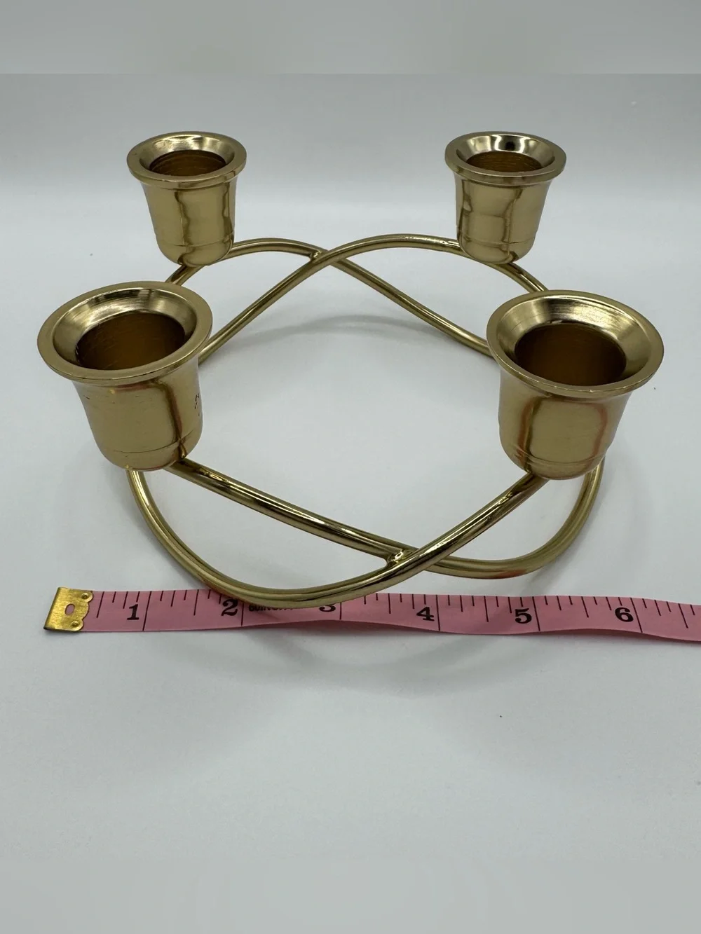 Vintage PartyLite Brass Quartet Candle Holder 4 Taper Candelabra Centerpiece MCM - Picture 9 of 10